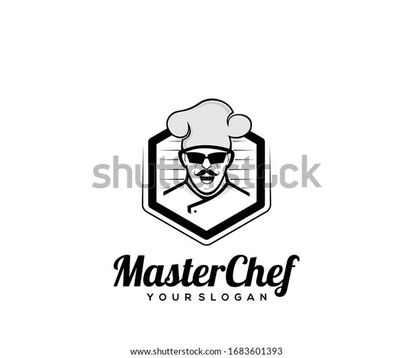 Silhouette Logo Design Vector Masterchef Stock Vector Royalty Free