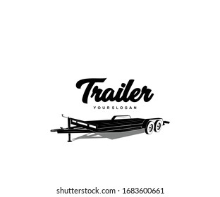 Silhouette logo design vector trailer svg