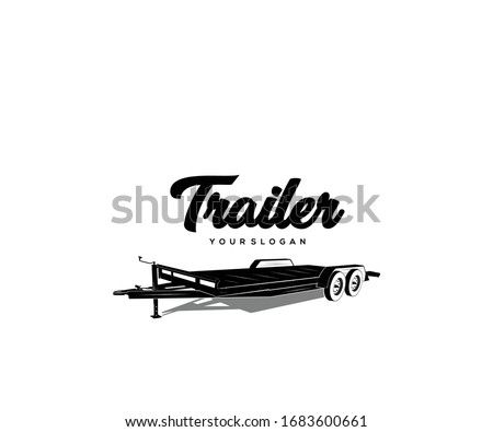 Silhouette logo design vector trailer