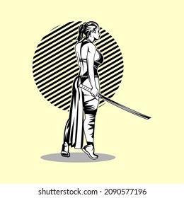 A silhouette logo of a female archer on a black and white background. Simple and modern.