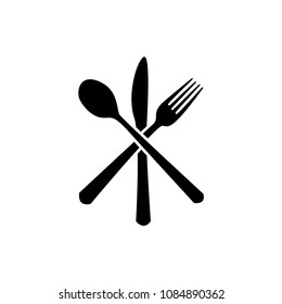 silhouette logo fork, knife and spoon