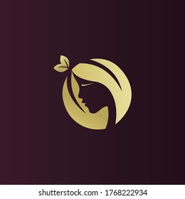 Silhouette logo of a lady's face