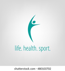 Silhouette Logo person. sport style.  life. Health. Sport 