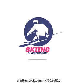 Silhouette Logo Skiing Championship