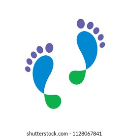 Silhouette logo step foot, footprint logo, left and right footprint logo