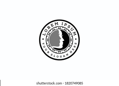 logo de silueta dos de la cara de una mujer