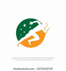 Silhouette Logo Vector Design, Run Sport Logo Template