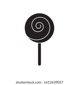 silhouette of lollipop round retro isolated icon vector illustration design