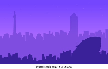 Silhouette of London city beauty landscape