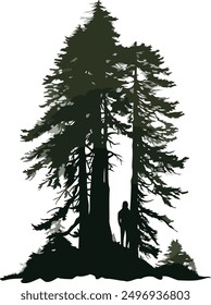 A Silhouette of a Lone Figure in a Forest