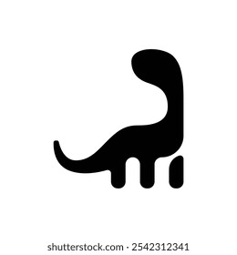 silhouette of a long neck dinosaur logo vector