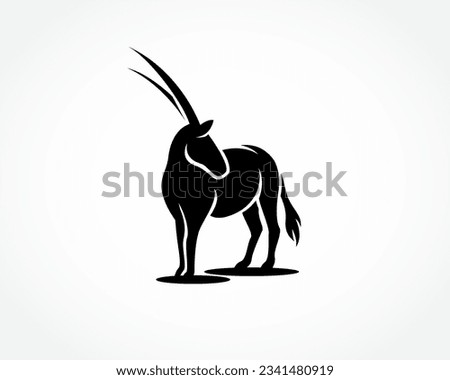 silhouette look side oryx logo design template illustration inspiration