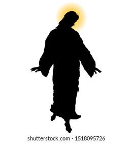 Silhouette of Lord Jesus Christ. Vector illustration.
