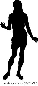 Silhouette of Lord Jesus Christ. Vector illustration. 