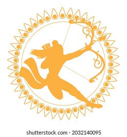 silhouette of lord rama aiming with bow