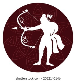 silhouette lord rama icon isolated