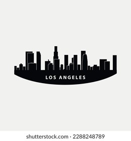 Silhouette of Los Angeles City skyline - California - United States vector graphic element Illustration template design
