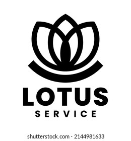 Silhouette lotus services logo design template