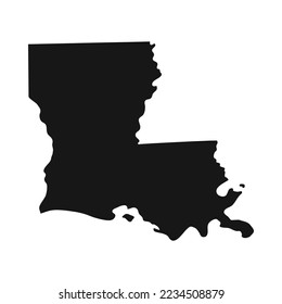 Silhouette of Louisiana state border.