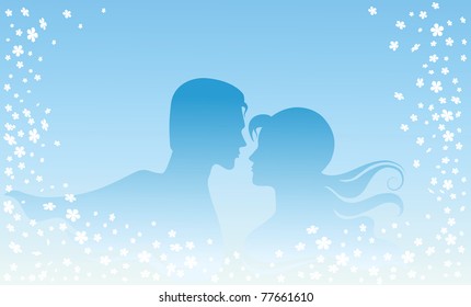 Then silhouette of lovers, men and women.