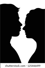 Silhouette of loving couple