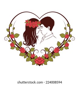 Silhouette of loving couple