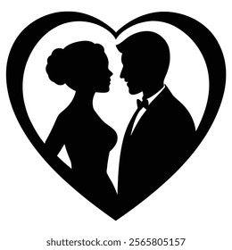 Silhouette of a Loving Couple - Symbolizing Tenderness and Love