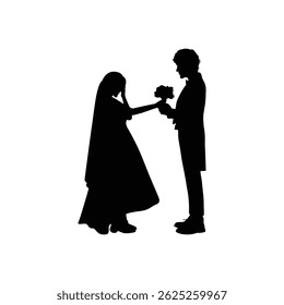 Silhouette of a Loving Couple Wedding