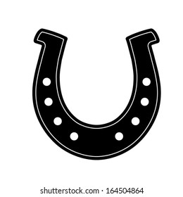silhouette lucky horseshoe in black