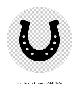 silhouette lucky horseshoe  - black vector icon