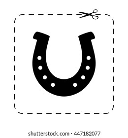 silhouette lucky horseshoe -  black vector icon