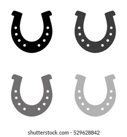 silhouette lucky horseshoe -  black vector icon