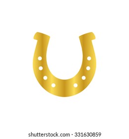 Silhouette Lucky Horseshoe - Gold Vector Icon