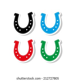 silhouette lucky horseshoe  - vector