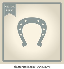 silhouette lucky horseshoe - vector 