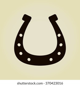 silhouette lucky horseshoe - vector 