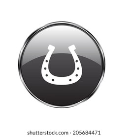  silhouette lucky horseshoe - vector button