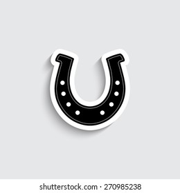 silhouette lucky horseshoe  - vector icon