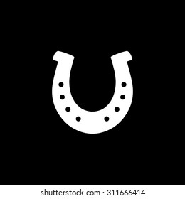 silhouette lucky horseshoe - vector icon