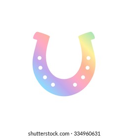 silhouette lucky horseshoe -  vector icon