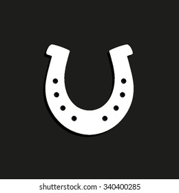 Silhouette Lucky Horseshoe Vector Icon Stock Vector (royalty Free 