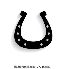  silhouette lucky horseshoe - vector with shadow