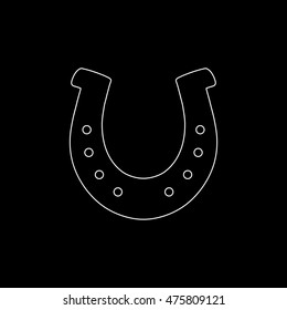 silhouette lucky horseshoe  - white vector icon