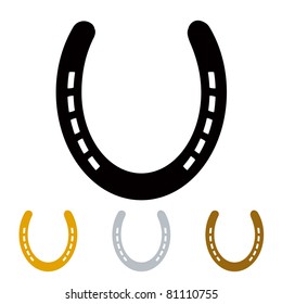 silhouette lucky irish horseshoe in black gold and silver