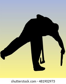Silhouette of a lumberjack