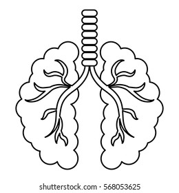 Silhouette lungs of branches icon image, vector illustration