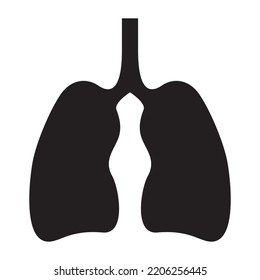 Silhouette Lungs Icon Human Chest Lung Stock Vector (Royalty Free ...