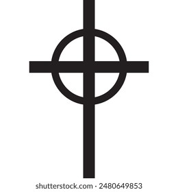 A silhouette of a Lutheran cross