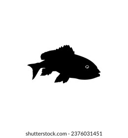 Silhouette of the Lutjanidae, or snappers are a family of perciform fish, mainly marine, can use for Art Illustration, Logo Gram, Pictogram or Graphic Design Element. Vector Illustration