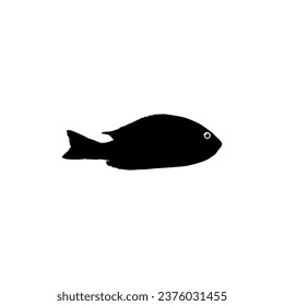Silhouette of the Lutjanidae, or snappers are a family of perciform fish, mainly marine, can use for Art Illustration, Logo Gram, Pictogram or Graphic Design Element. Vector Illustration